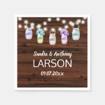 Rustieke Mason Jar met Lichten Bruiloft Servetten