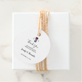 Rustieke mason jar monogram land bruiloft bedankjes labels