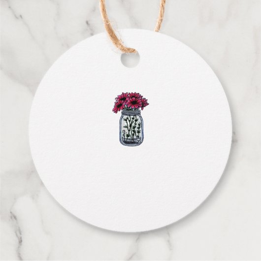 Rustieke mason jar monogram land bruiloft bedankjes labels (Achterkant)