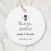 Rustieke mason jar monogram land bruiloft bedankjes labels (Voorkant)