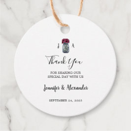 Rustieke mason jar monogram land bruiloft bedankjes labels