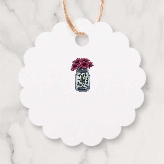 Rustieke mason jar monogram land bruiloft bedankjes labels (Achterkant)