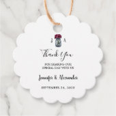 Rustieke mason jar monogram land bruiloft bedankjes labels (Voorkant)