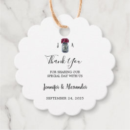 Rustieke mason jar monogram land bruiloft bedankjes labels