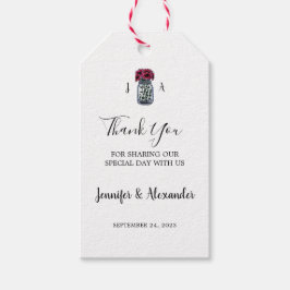 Rustieke mason jar monogram land bruiloft cadeaulabel