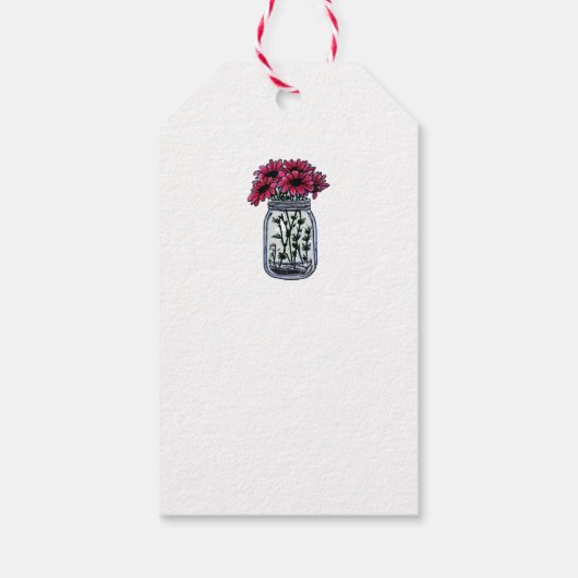 Rustieke mason jar monogram land bruiloft cadeaulabel (Achterkant)