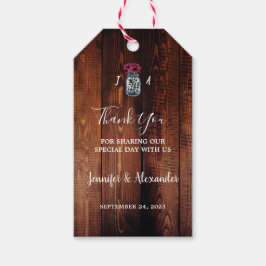 Rustieke mason jar monogram land bruiloft cadeaulabel