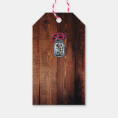 Rustieke mason jar monogram land bruiloft cadeaulabel (Achterkant)