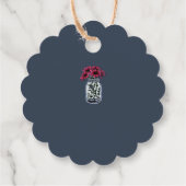 Rustieke mason jar monogram marine blauwe bruiloft bedankjes labels (Achterkant)