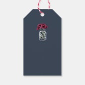 Rustieke mason jar monogram marine blauwe bruiloft cadeaulabel (Achterkant)