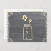 Rustieke Mason Jar Recept Douche Kaart (Voorkant / Achterkant)