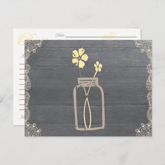 Rustieke Mason Jar Recept Douche Kaart (Voorkant / Achterkant)