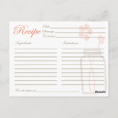 Rustieke Mason Jar Recept Douche Kaart Koraal (Achterkant)