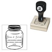  rustieke Mason Jar retouradres Rubberstempel (Gestempeld)