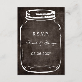 Rustieke Mason Jar RSVP kaarten standaard 3.5 x 5 Kaartje