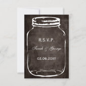 Rustieke Mason Jar RSVP kaarten standaard 3.5 x 5 Kaartje (Voorkant)