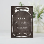 Rustieke Mason Jar RSVP kaarten standaard 3.5 x 5 Kaartje (Staand voorkant)