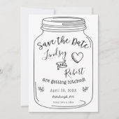 Rustieke Mason Jar Save the Date met Foto Kaart (Voorkant)