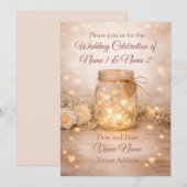 Rustieke Mason Jar Save the Date - ook digitale DL (Voorkant / Achterkant)