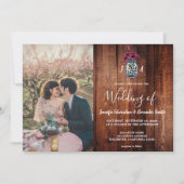 Rustieke Mason jar schuur hout monogram foto Bruil Kaart (Voorkant)