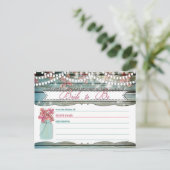 Rustieke Mason Jar Shabby Chic Recept Kaart (Staand voorkant)