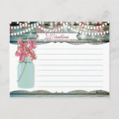 Rustieke Mason Jar Shabby Chic Recept Kaart (Achterkant)