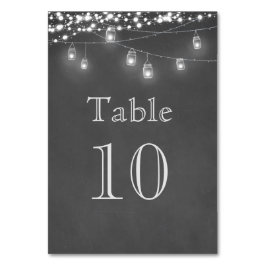 Rustieke Mason Jar Slingerlampjes Tafelnummer