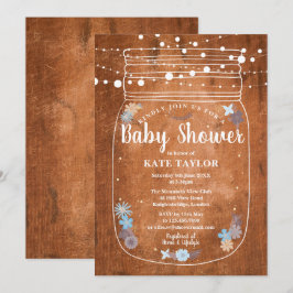 Rustieke Mason Jar Slingerlichten Baby Shower Kaart