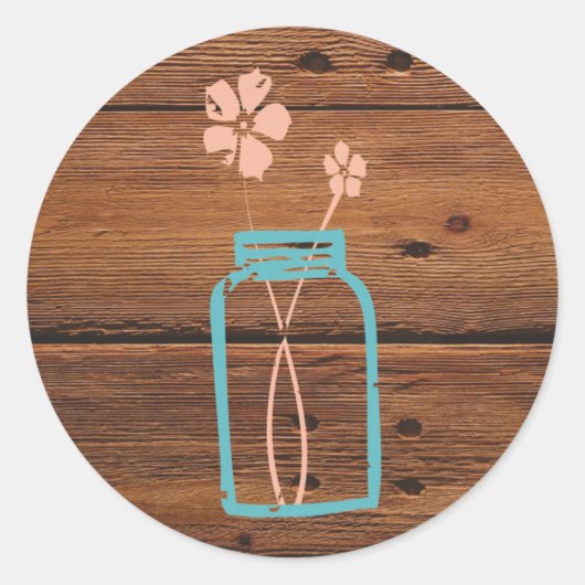 Rustieke Mason Jar Sticker (Voorkant)