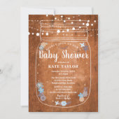 Rustieke Mason Jar String Lights Baby shower Kaart (Voorkant)
