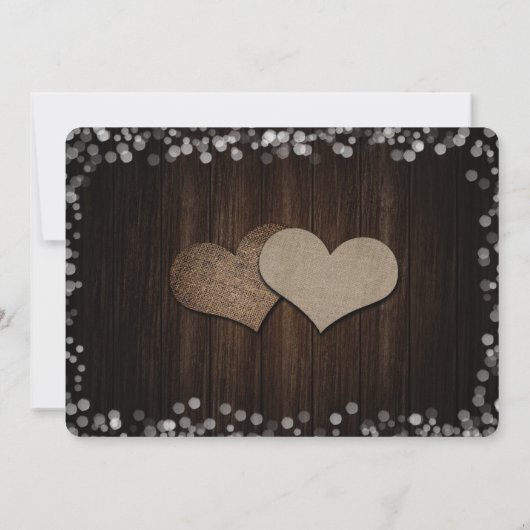 Rustieke Mason Jar String Lights Schuur Hout Huwel Save The Date (Achterkant)