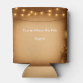 Rustieke Mason Jar & String Lights Wedding Can Coo Blikjeskoeler (Achterkant)