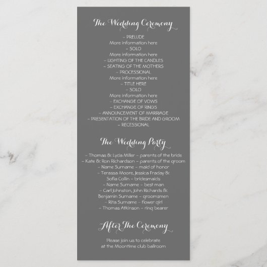 Rustieke Mason Jar Trouwprogramma's Programmakaart (Achterkant)