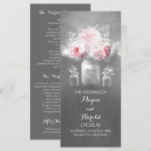 Rustieke Mason Jar Trouwprogramma's Programmakaart (Voorkant / Achterkant)