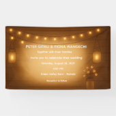 Rustieke Mason Jar Wedding Banner met String Light (Horizontaal)