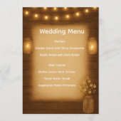 Rustieke Mason Jar Wedding Menu Kaart (Voorkant)