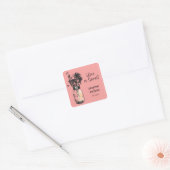 Rustieke Mason Jar & Wildflower Vierkante Sticker (Envelop)