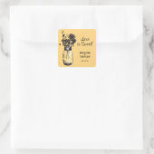 Rustieke Mason Jar & Wildflower Vierkante Sticker (Tas)