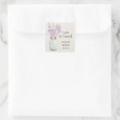 Rustieke Mason Jar & Wildflower Vierkante Sticker (Tas)