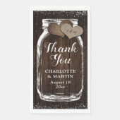 Rustieke Mason Jar Wood Burlap Dank u bruiloft Servet (Voorkant)
