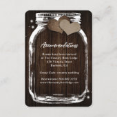 Rustieke Mason Jar Wood Hearts Accommodatie Kaart (Voorkant)