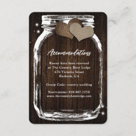 Rustieke Mason Jar Wood Hearts Accommodatie Kaart