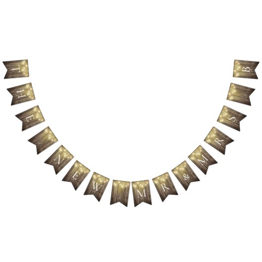 Rustieke Mason Jar & Woodgrain Bruiloft Tuin Feest Vlaggetjes (Alle)