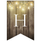 Rustieke Mason Jar & Woodgrain Bruiloft Tuin Feest Vlaggetjes (Tweede vlag)