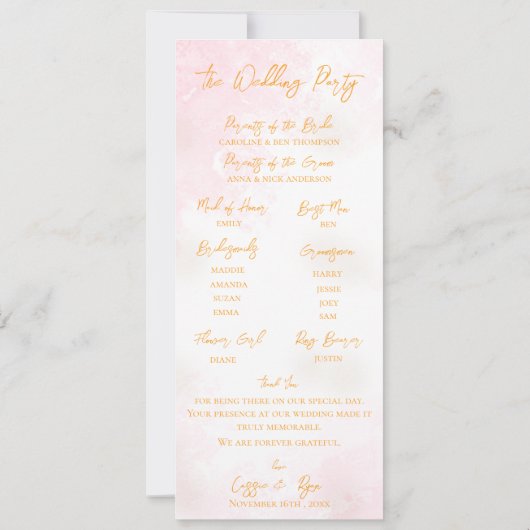 Rustieke Mason Jar Zonnebloem Wedding Party Progra Kaart (Achterkant)