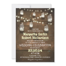 Rustieke Mason Jars en lichte bruiloft uitnodiging