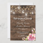 Rustieke Mason Jars Lights Bloemen Repetitie Diner Kaart (Voorkant)