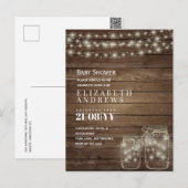 Rustieke Mason Jars Lights Budget Baby shower Invi Feestdagenkaart (Voorkant / Achterkant)