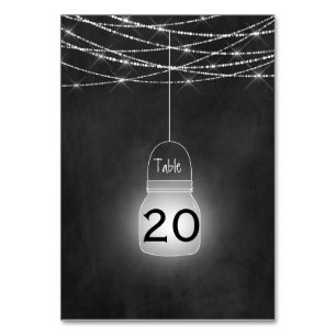 Rustieke Mason Jars Lights Krijtbord Tafel Kaarten