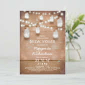 Rustieke Mason Jars Met Lichten vrijgezellenfeest  Kaart (Staand voorkant)